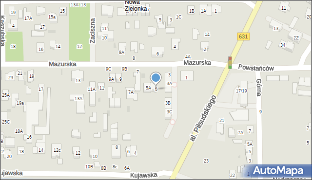 Zielonka, Mazurska, 5, mapa Zielonka