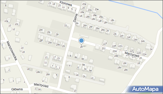 Zielonki, Marzycieli, 19, mapa Zielonki