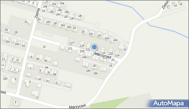 Zielonki, Marzycieli, 20E, mapa Zielonki