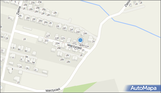 Zielonki, Marzycieli, 22C, mapa Zielonki