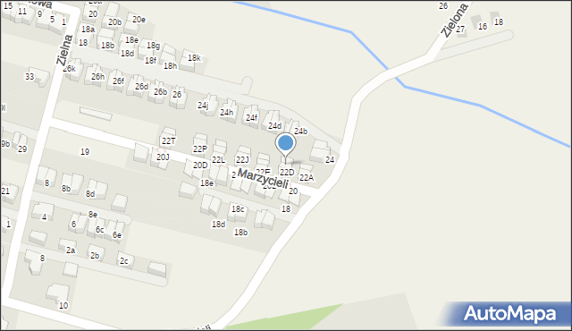 Zielonki, Marzycieli, 22E, mapa Zielonki