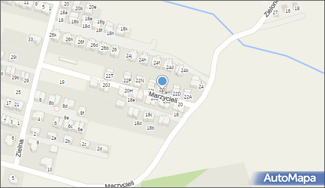 Zielonki, Marzycieli, 22F, mapa Zielonki