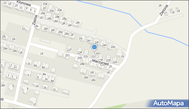 Zielonki, Marzycieli, 22K, mapa Zielonki