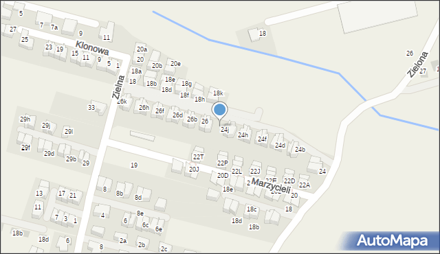 Zielonki, Marzycieli, 24k, mapa Zielonki