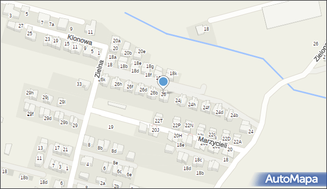 Zielonki, Marzycieli, 26, mapa Zielonki