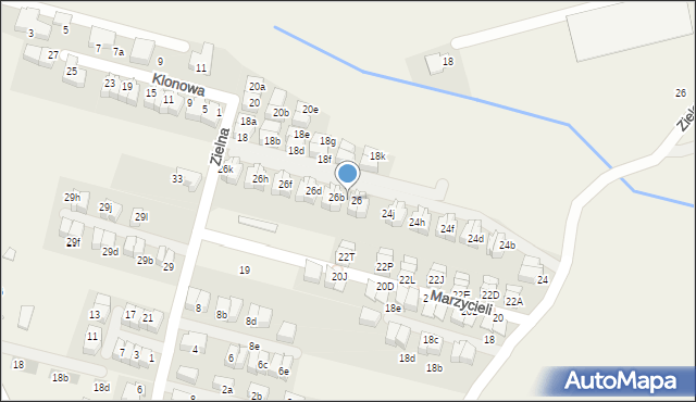 Zielonki, Marzycieli, 26a, mapa Zielonki