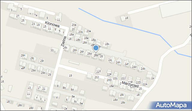 Zielonki, Marzycieli, 26b, mapa Zielonki