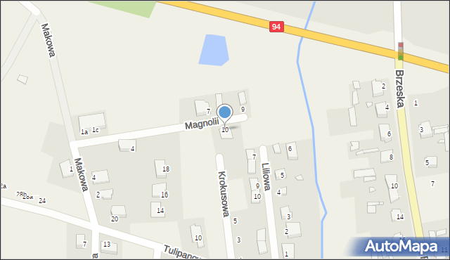 Żłobizna, Magnolii, 10, mapa Żłobizna
