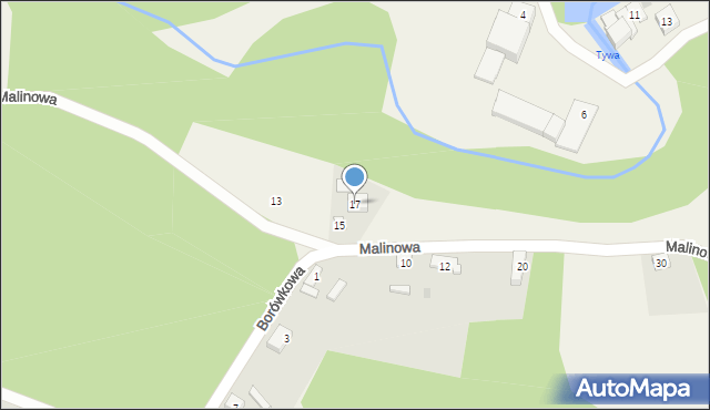 Żórawie, Malinowa, 17, mapa Żórawie