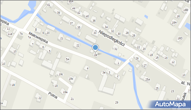 Żórawina, Małowiejska, 1a, mapa Żórawina