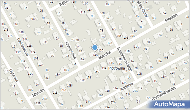 Żyrardów, Maczka Stanisława, gen., 14A, mapa Żyrardów