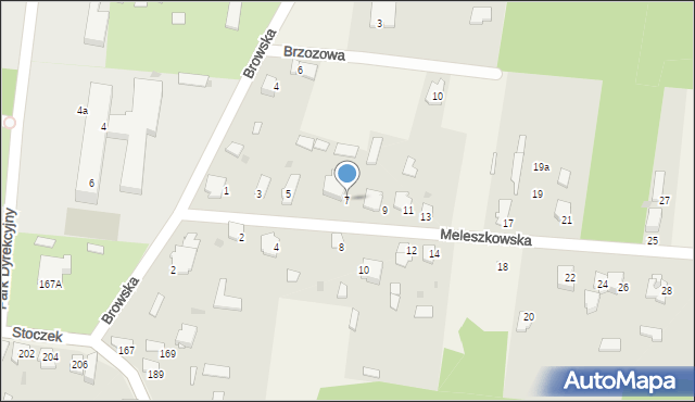 Białowieża, Meleszkowska, 7, mapa Białowieża