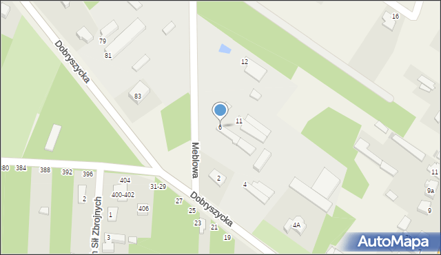 Blok Dobryszyce, Meblowa, 6, mapa Blok Dobryszyce