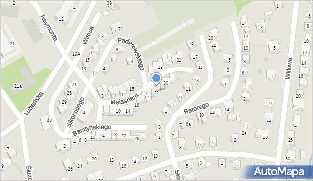 Bolesławiec, Meissnera Janusza, 26, mapa Bolesławca