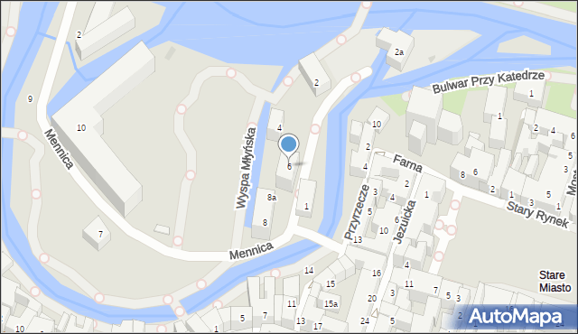 Bydgoszcz, Mennica, 6, mapa Bydgoszczy