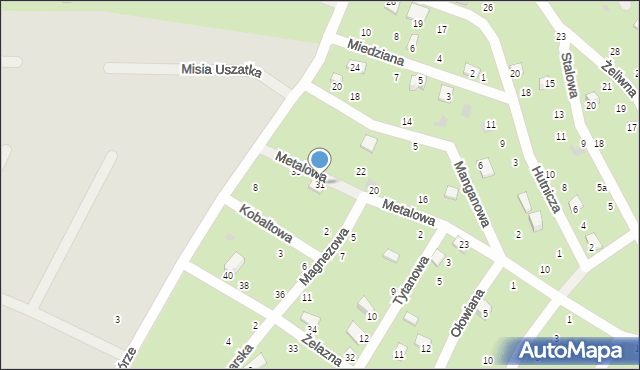 Chojnice, Metalowa, 31, mapa Chojnic