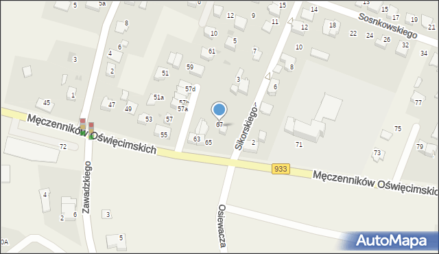 Ćwiklice, Męczenników Oświęcimskich, 67, mapa Ćwiklice