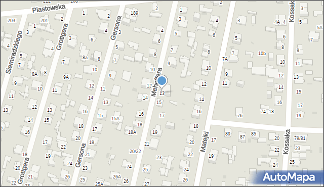 Częstochowa, Mehoffera Józefa, 13, mapa Częstochowy