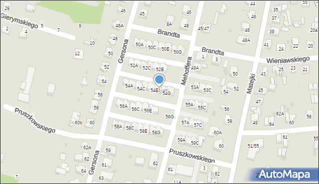 Częstochowa, Mehoffera Józefa, 54F, mapa Częstochowy