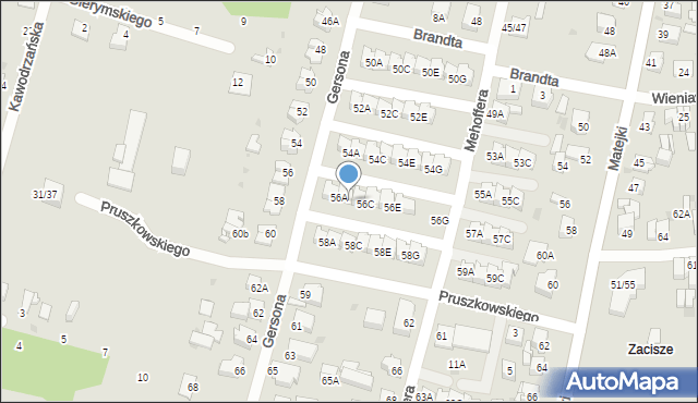 Częstochowa, Mehoffera Józefa, 56B, mapa Częstochowy