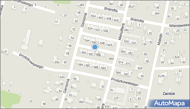 Częstochowa, Mehoffera Józefa, 56D, mapa Częstochowy