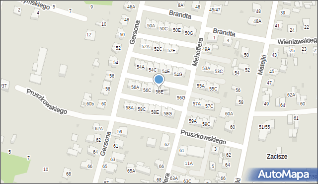 Częstochowa, Mehoffera Józefa, 56E, mapa Częstochowy