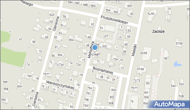 Częstochowa, Mehoffera Józefa, 67/69, mapa Częstochowy