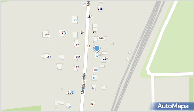 Częstochowa, Meliorantów, 12, mapa Częstochowy