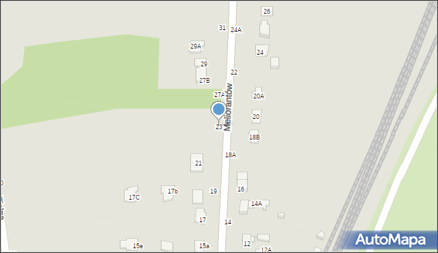 Częstochowa, Meliorantów, 23, mapa Częstochowy