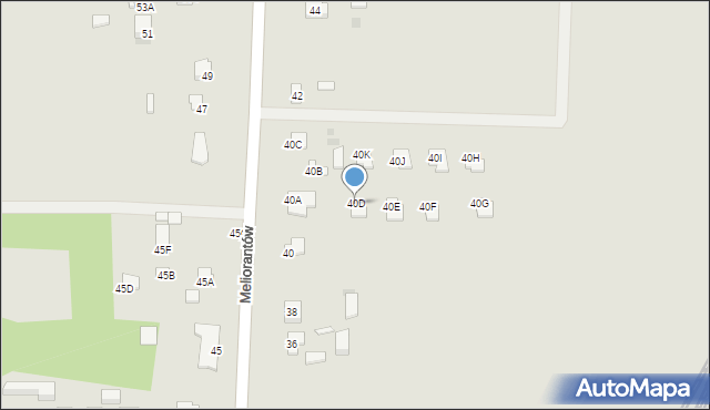 Częstochowa, Meliorantów, 40D, mapa Częstochowy