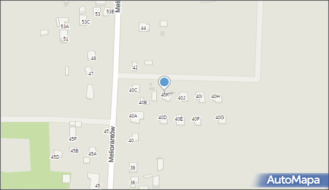 Częstochowa, Meliorantów, 40K, mapa Częstochowy
