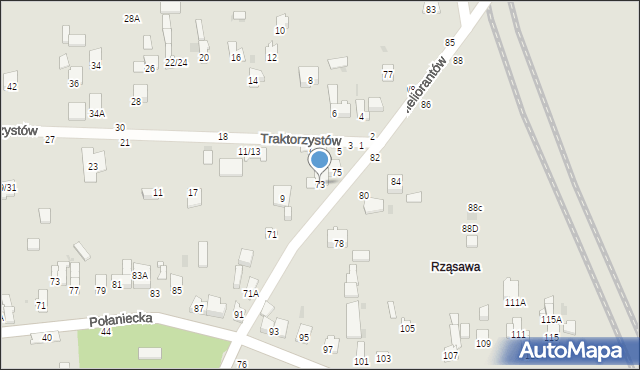 Częstochowa, Meliorantów, 73, mapa Częstochowy