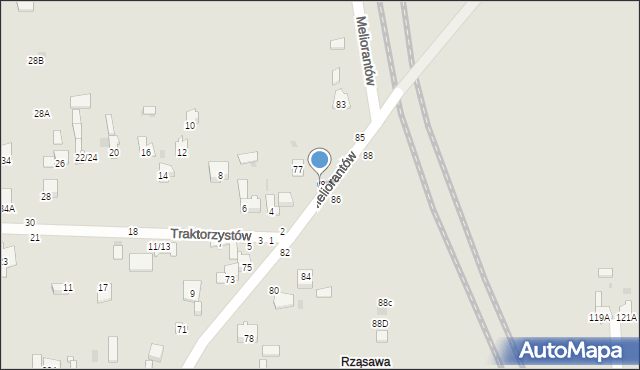 Częstochowa, Meliorantów, 79/81, mapa Częstochowy