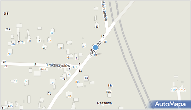 Częstochowa, Meliorantów, 86, mapa Częstochowy