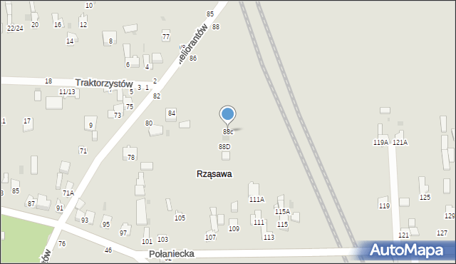 Częstochowa, Meliorantów, 88c, mapa Częstochowy