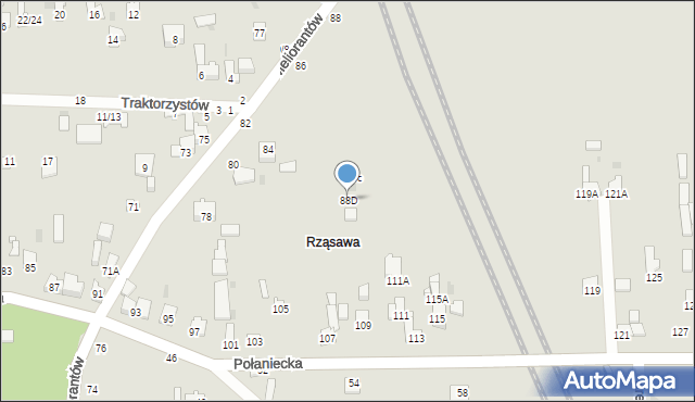 Częstochowa, Meliorantów, 88D, mapa Częstochowy