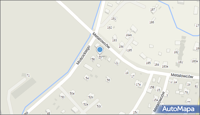 Dębica, Metalowców, 23, mapa Dębicy