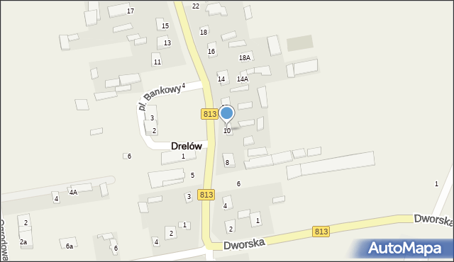 Drelów, Męczenników Podlaskich, 10, mapa Drelów