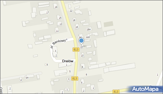 Drelów, Męczenników Podlaskich, 12, mapa Drelów