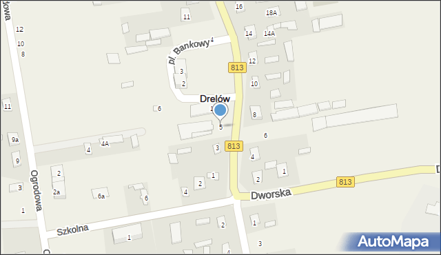 Drelów, Męczenników Podlaskich, 5, mapa Drelów