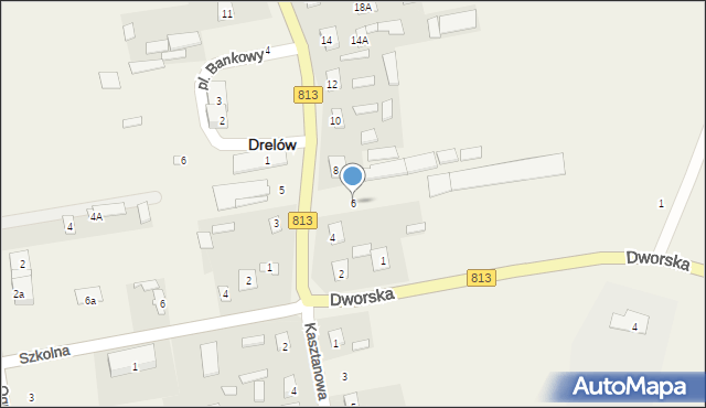 Drelów, Męczenników Podlaskich, 6, mapa Drelów