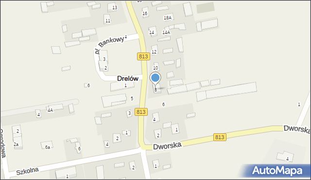 Drelów, Męczenników Podlaskich, 8, mapa Drelów