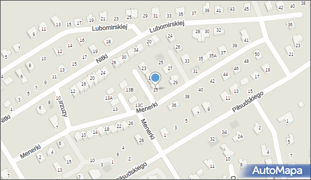 Głogów Małopolski, Menerki Rudolfa, 15, mapa Głogów Małopolski