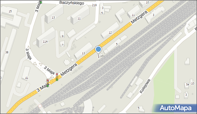 Jasło, Metzgera Alojzego, 1, mapa Jasła