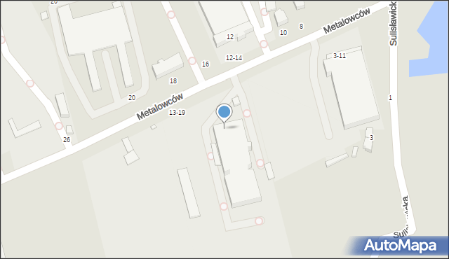 Kalisz, Metalowców, 13-19, mapa Kalisza