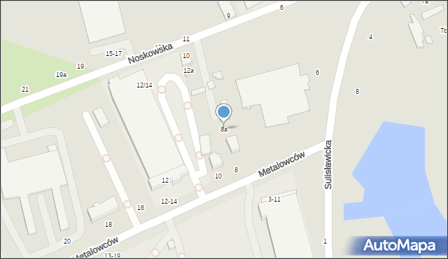 Kalisz, Metalowców, 8a, mapa Kalisza