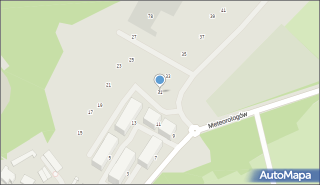 Katowice, Meteorologów, 31, mapa Katowic