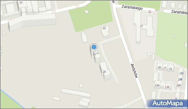 Katowice, Medyków, 24, mapa Katowic