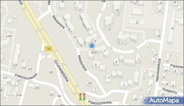 Kielce, Meissnera Edwarda, 8, mapa Kielc