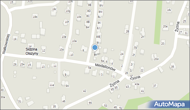 Kraków, Medalionów, 8h, mapa Krakowa